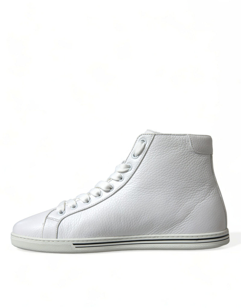 Eleganti sneaker in pelle bianca alta