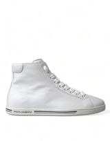 Eleganti sneaker in pelle bianca alta