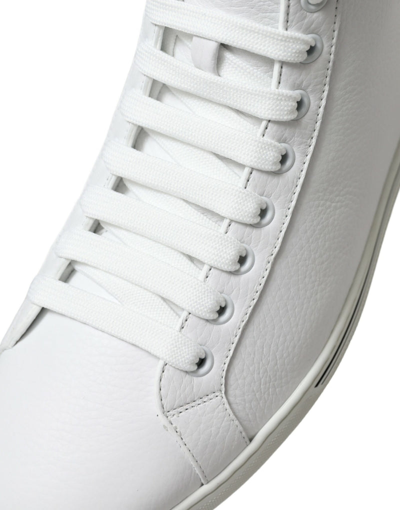 Eleganti sneaker in pelle bianca alta