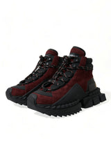 Burgund Leder High Top -Turnschuhe