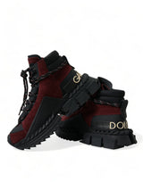 Sneaker top in pelle bordeaux