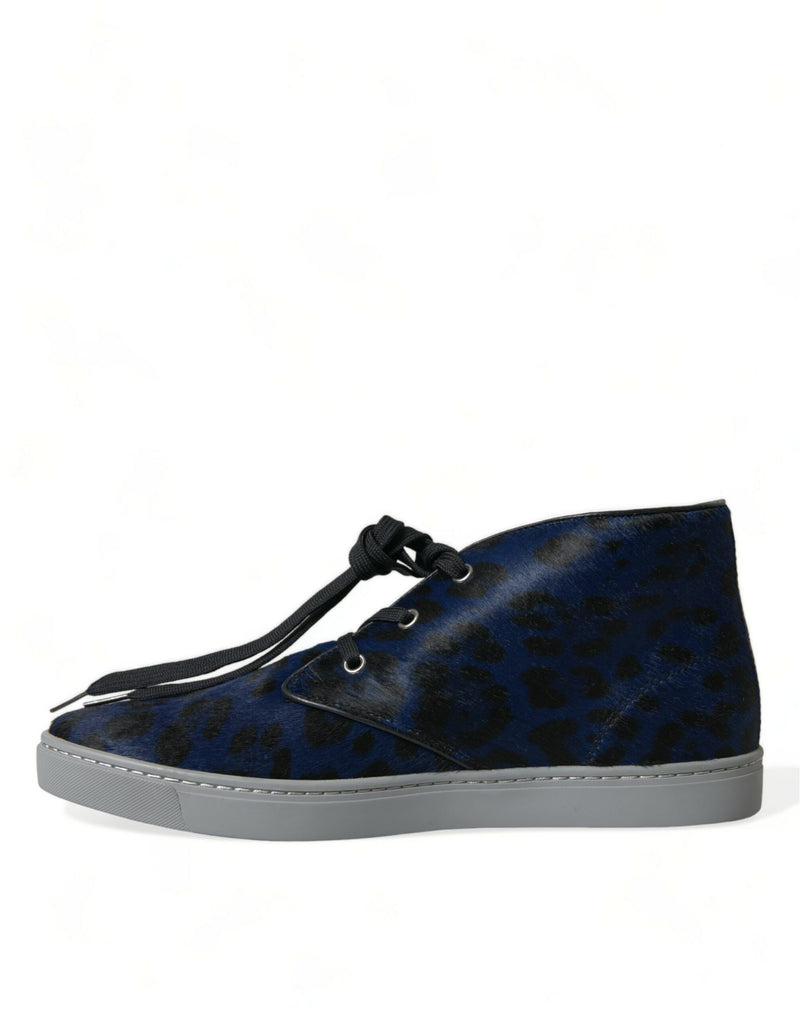 Zapatillas de zapatillas con estampado de leopardo azul elegante