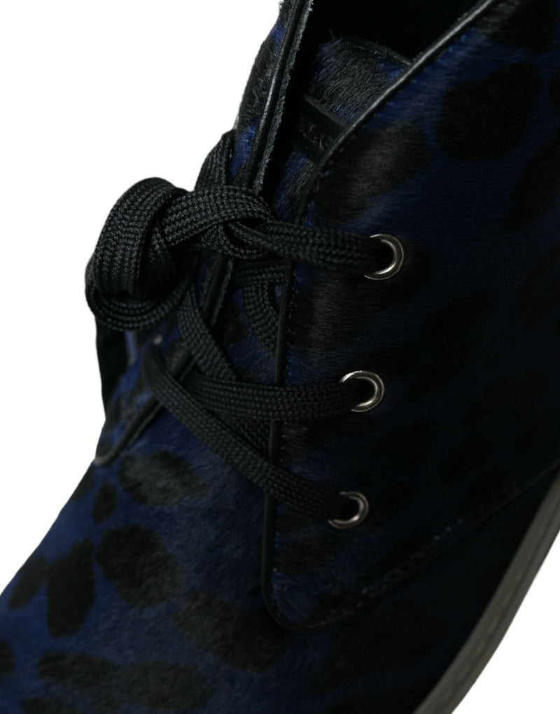 Sneaker a medio canotta chic blu leopardo blu