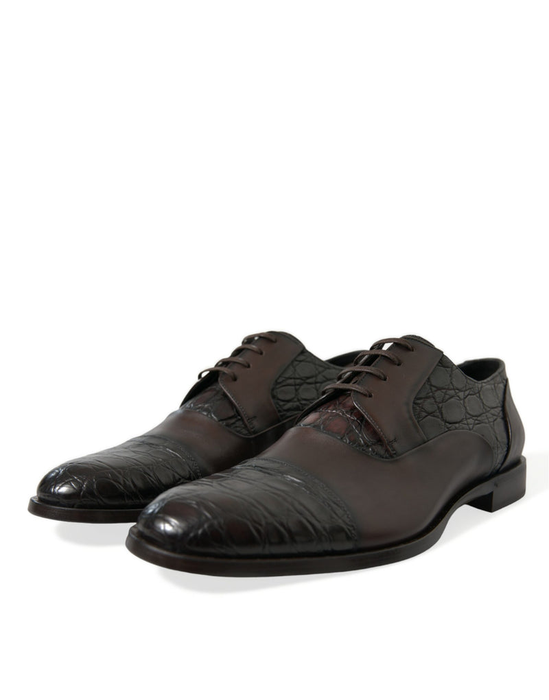 Elegante braune formelle Derby -Kleiderschuhe