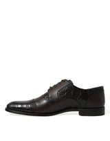 Elegante braune formelle Derby -Kleiderschuhe