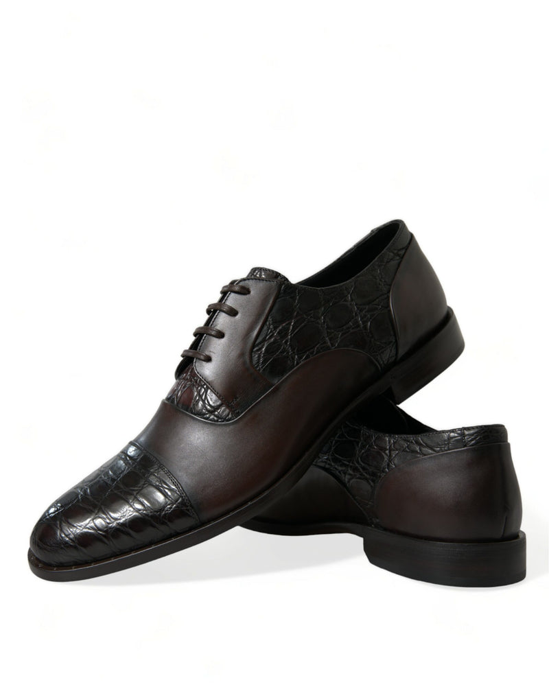 Elegante braune formelle Derby -Kleiderschuhe