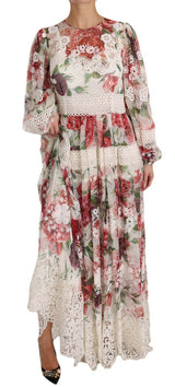 Robe maxi florale élégante avec doublure en soie