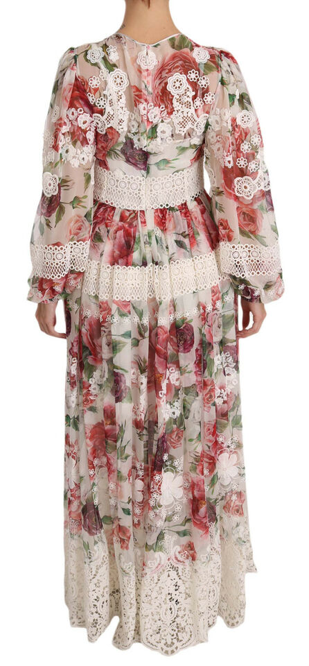 Elegante vestido maxi floral con forro de seda