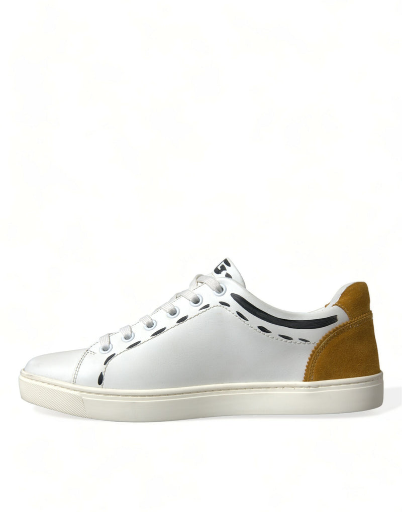 Schlanke weiße Low -Top -Leder -Sneakers