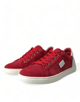 Eleganti sneaker rosse e bianche basse