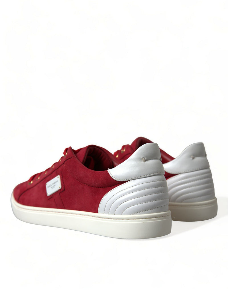 Eleganti sneaker rosse e bianche basse