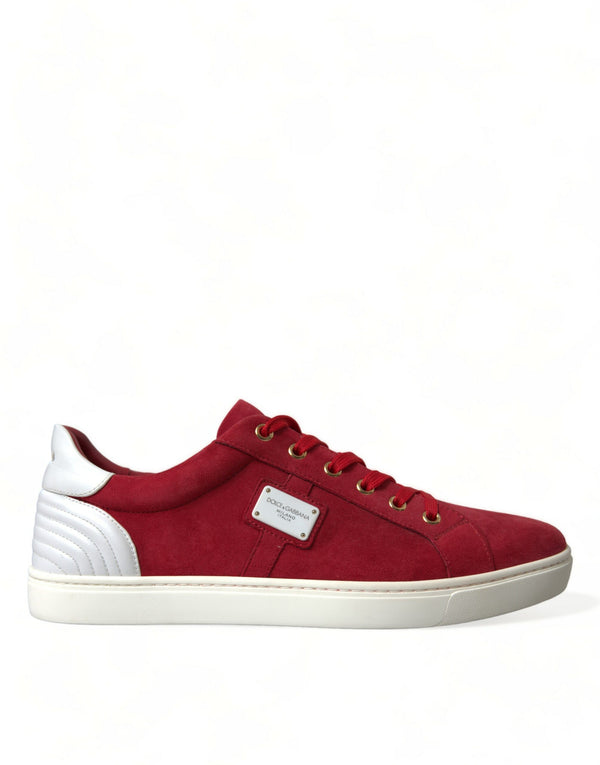 Elegante rot -weiße Top -Turnschuhe