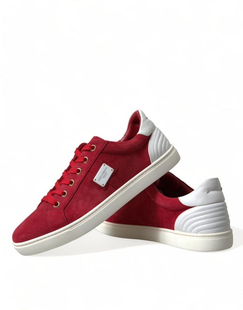 Eleganti sneaker rosse e bianche basse