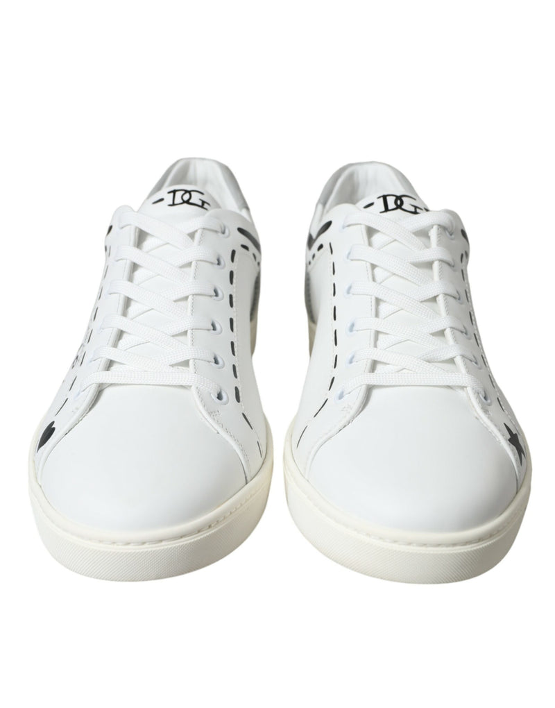 Elegantes zapatillas de cuero de piel de pantorrilla blanca