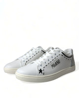 Eleganti sneaker in pelle di pelle di vitello bianco