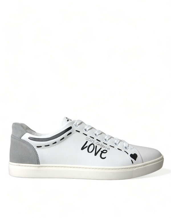 Eleganti sneaker in pelle di pelle di vitello bianco