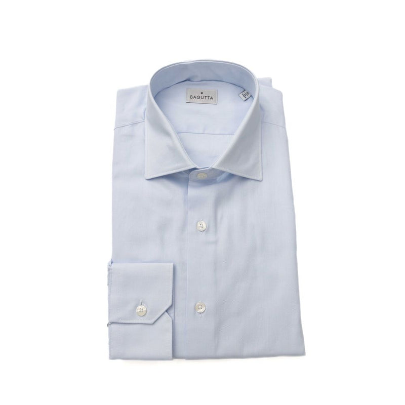 Elegante camicia di cotone azzurro per uomini