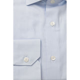 Elegante camisa de algodón azul claro para hombres