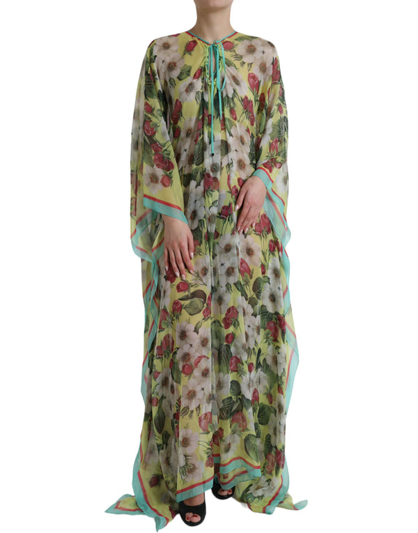 Robe maxi élégante en soie florale