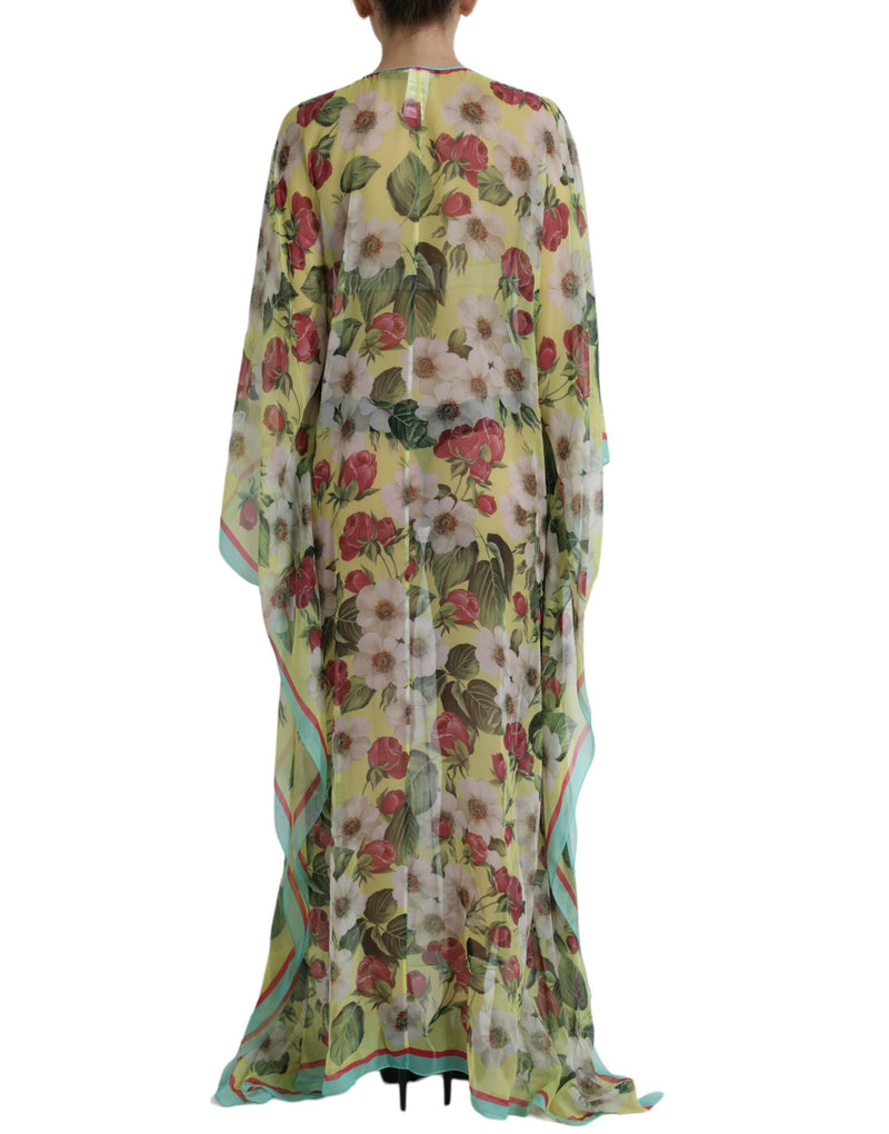 Robe maxi élégante en soie florale