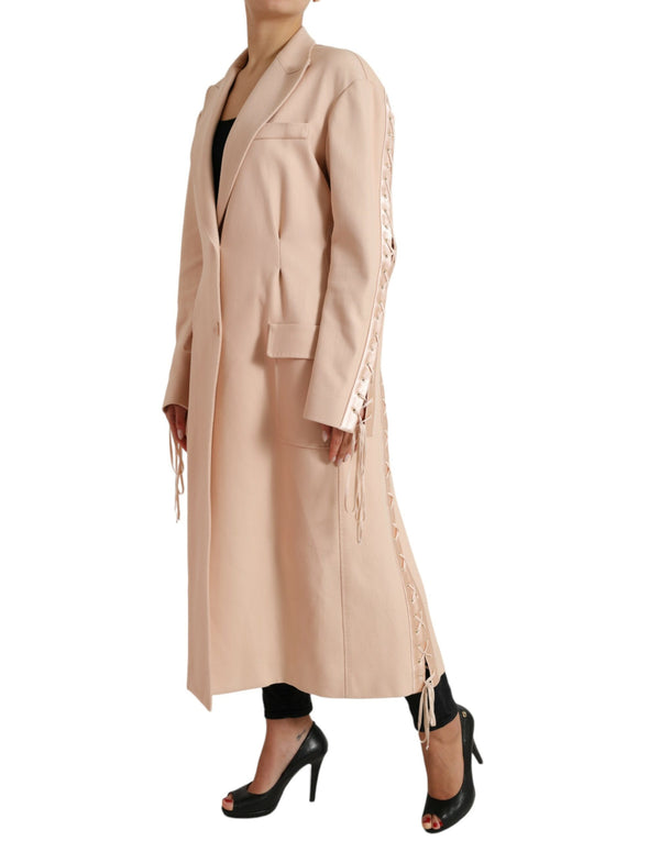 Elegante gabardina de pecho beige