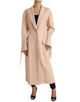 Eleganter beige einreihige Trenchcoat