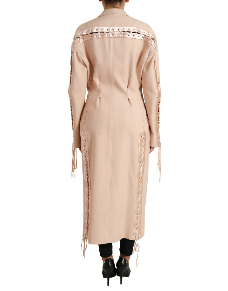 Elegante trench di beige a petto singolo