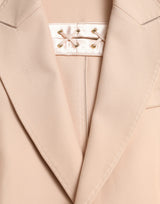 Elegante gabardina de pecho beige