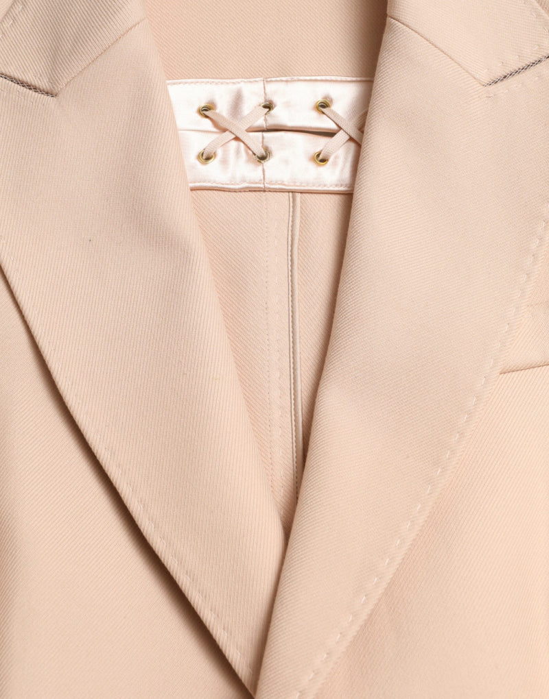 Elegante trench di beige a petto singolo