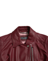 Bordeaux Biker Leather Jacket