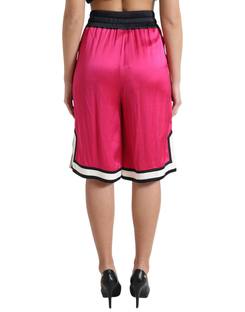 Shorts de jersey à taille haute rose chic