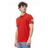 Polo en coton rouge chic avec logo coffre