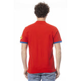 Polo en coton rouge chic avec logo coffre