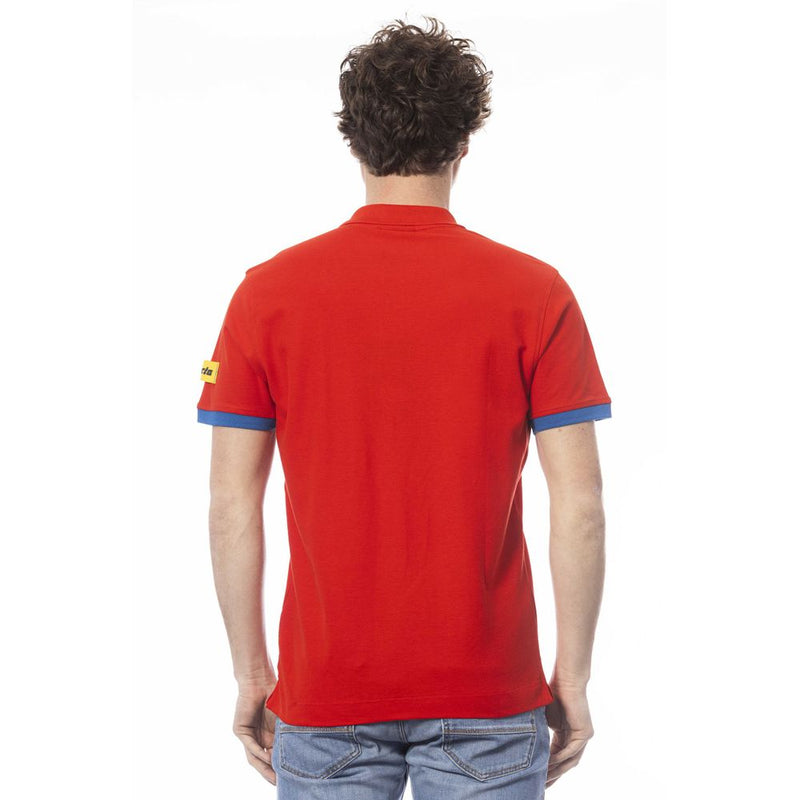 Polo di cotone rosso chic con logo del torace