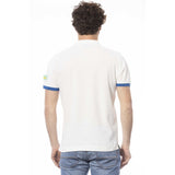 Crisp White Cotton Polo με λογότυπο στο στήθος