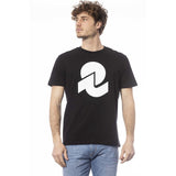 T-shirt de cou de l'équipage en coton noir élégant