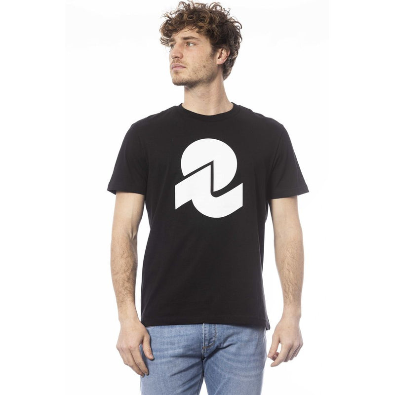 T-shirt de cou de l'équipage en coton noir élégant