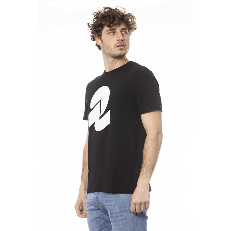 Sleek Black Cotton Trew Teck Tee