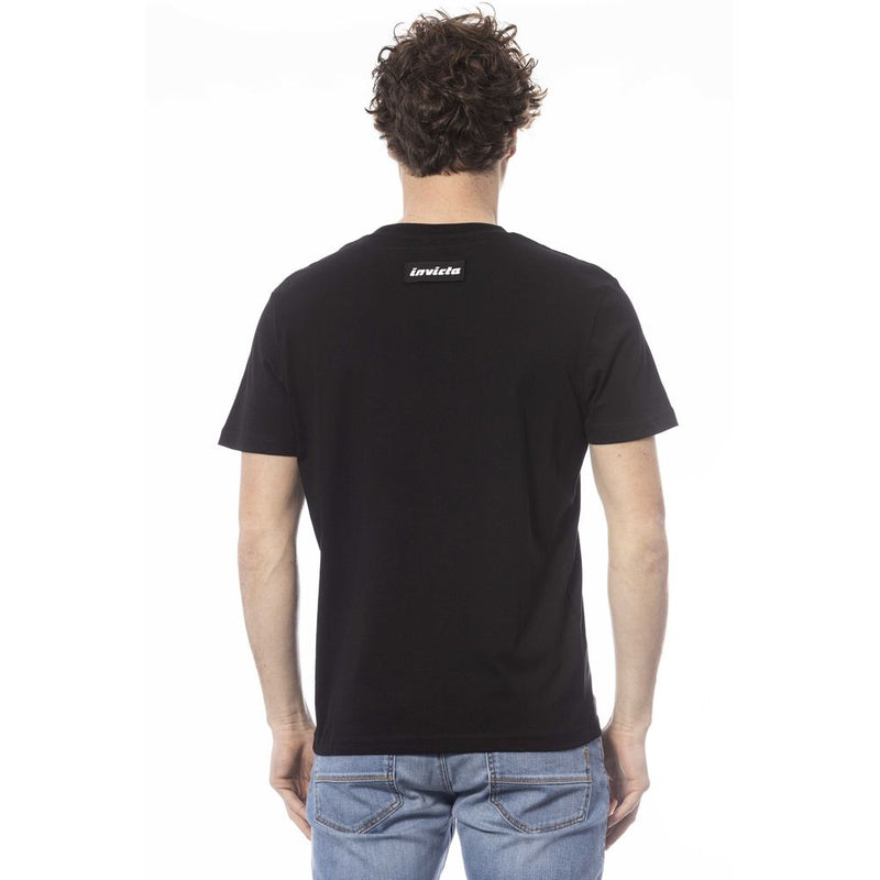 T-shirt de cou de l'équipage en coton noir élégant