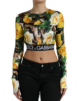 Elegante blusa de blusa floral recortada