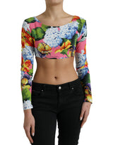 Elegancia floral blusa corta