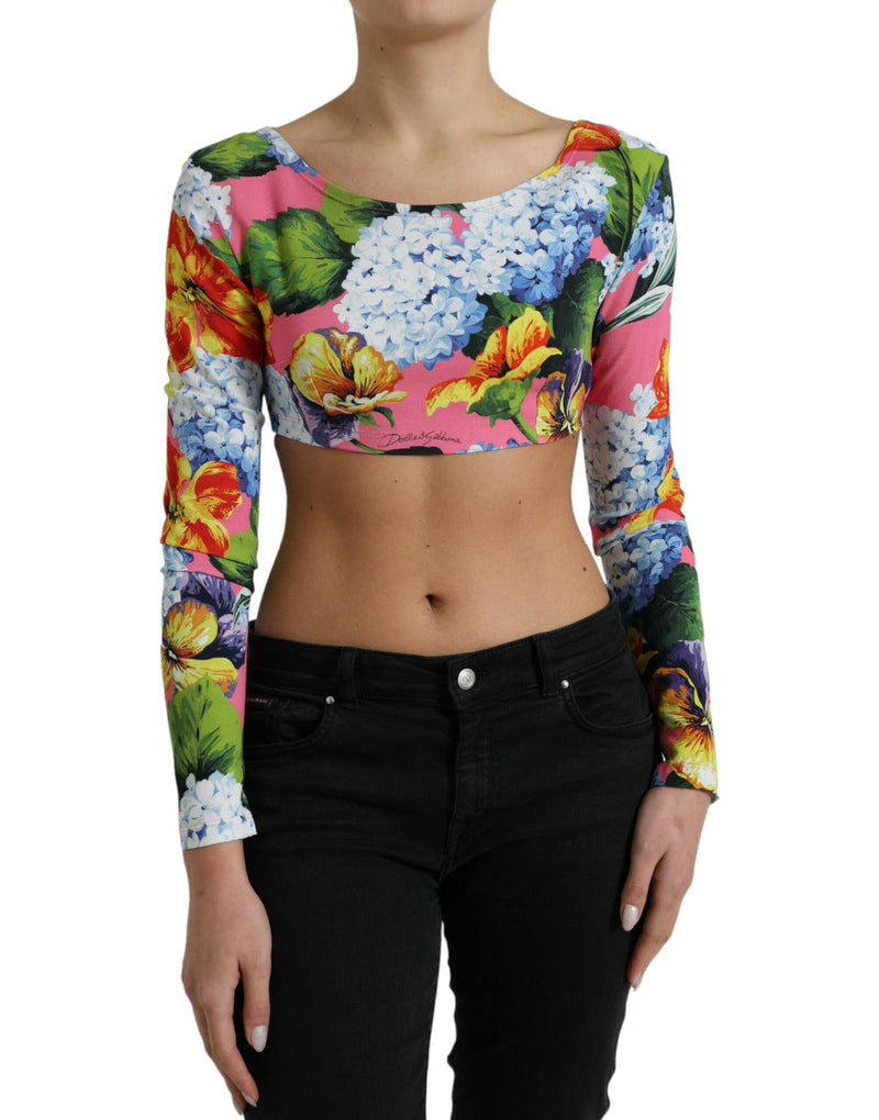 Elegancia floral blusa corta