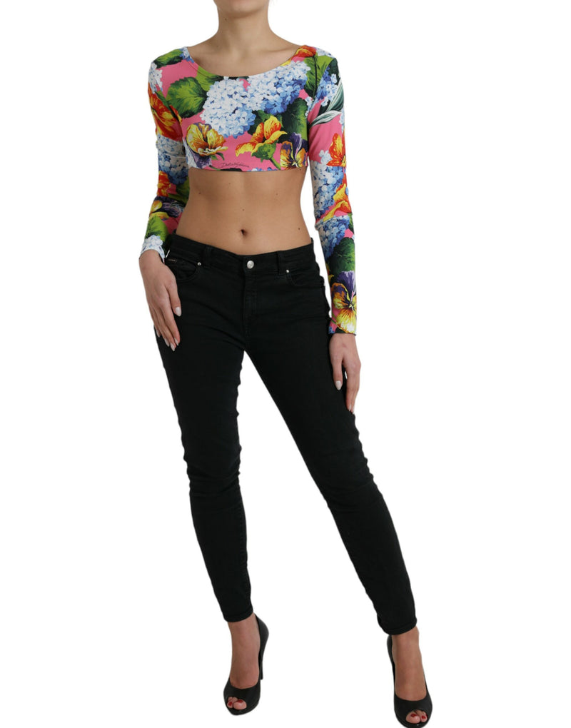 Elegancia floral blusa corta