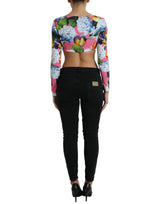 Elegancia floral blusa corta