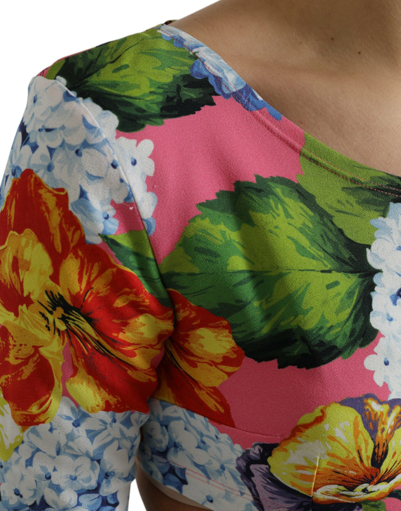 Elegancia floral blusa corta