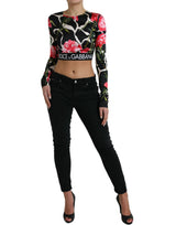 Elegante blusa de blusa floral recortada