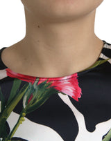 Elegante blusa de blusa floral recortada