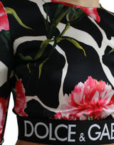 Elegante blusa de blusa floral recortada