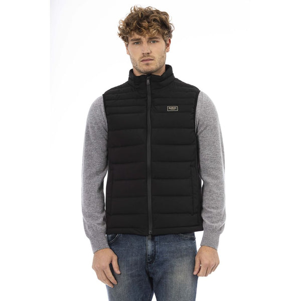 Black Polyester Men Vest