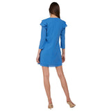 Elegantes hellblaues Mini -Kleid